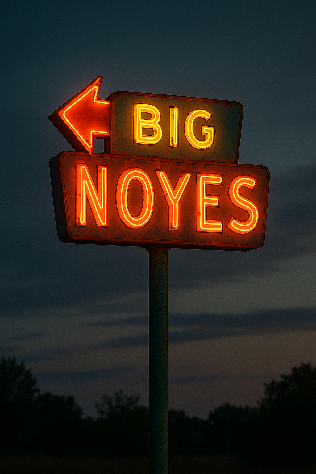 Neon Sign that says Big Noyes